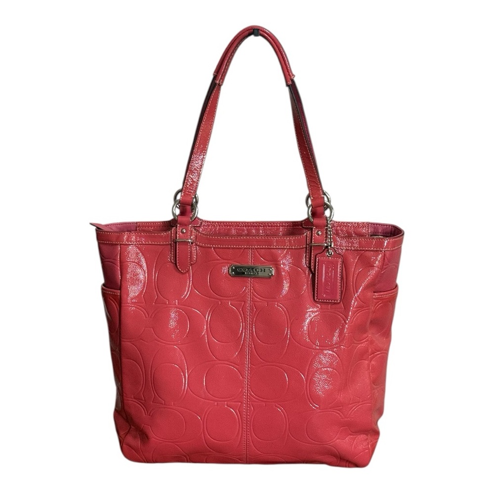 Authentic Coach Rose Patent Leather Monogram Tote Bag! EUC! - Picture 2 of 15